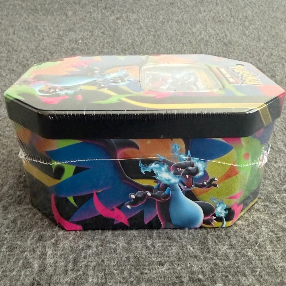 Pokemon TCG Mega Charizard X ex Tin Factory Sealed 4 Booster Packs Foil Promo